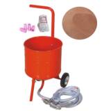 Sableuse Aérogommeuse mobile sur Roulettes 31,50L 50lb 23kg + Sac 20kg d'Abrasif Garnet 200A+ Mesh